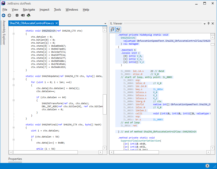 Control flow obfuscation converts original code to a large loop