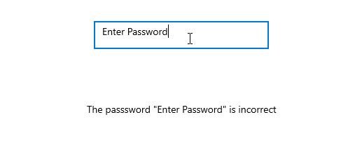 Entering the correct password