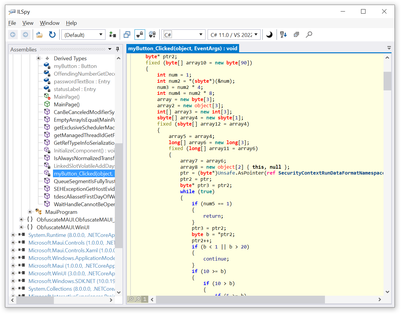 Obfuscated code is not readable